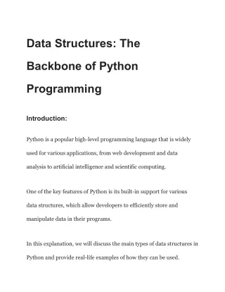 Data Structures_ The Backbone of Python Programming