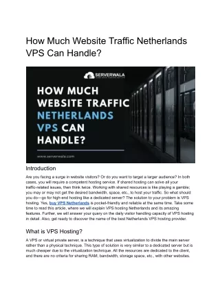 How Much Website Traffic Netherlands VPS Can Handle
