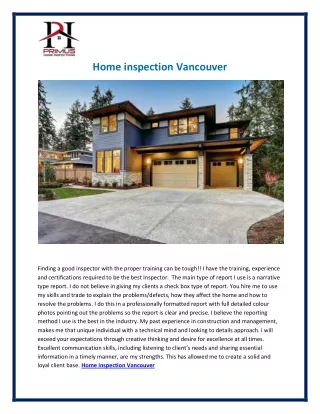 Home inspection Vancouver