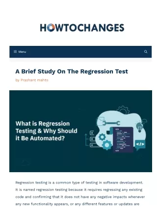 A Brief Study On The Regression Test