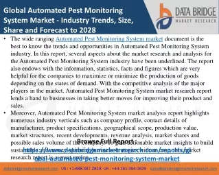 Automated Pest Monitoring System - Agricultural & Animal feed