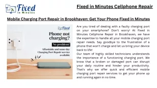 Mobile Charging Port Repair in Brookhaven: Get Your Phone Fixed in Minutes