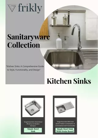 Check Kitchen Sinks Catalogue To Buy Kitchen Sinks Online In India | Frikly.com