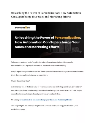 How Automation Can Supercharge Your Sales and Marketing Efforts