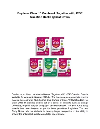 Buy Now Class 10 Combo of ‘Together with’ ICSE Question Banks @Best Offers (1)