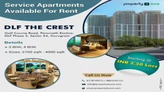Service Apartments in DLF The Crest Gurgaon | Service Apartment for Rent