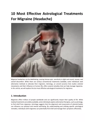 10 Most Effective Astrological Treatments For Migraine