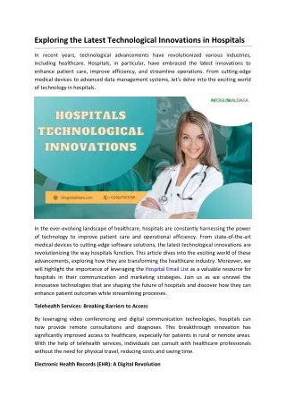 Exploring the Latest Technological Innovations in Hospitals-InfoGlobalData