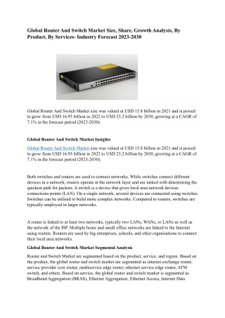 Global Router And Switch Market