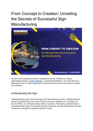 From Concept to Creation_ Unveiling the Secrets of Successful Sign Manufacturing.docx