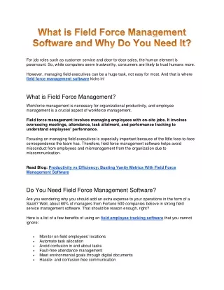 What is Field Force Management Software and Why Do You Need It