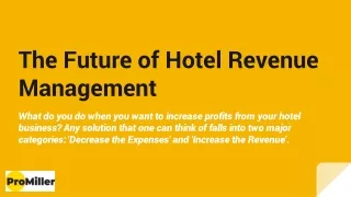 The Future of Hotel Revenue Management