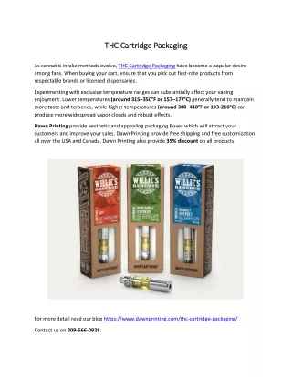 THC Cartridge Packaging