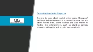 Trusted Online Casino Singapore | Onlinegambling-review.com