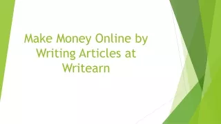 Make Money Online by Writing Articles at Writearn