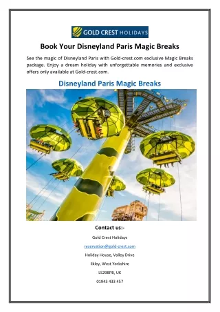 Book Your Disneyland Paris Magic Breaks