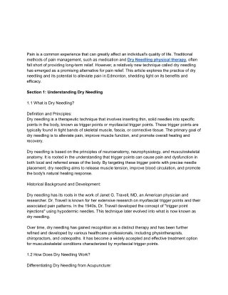From Tension to Liberation_ How Dry Needling Can Relieve Pain in Edmonton