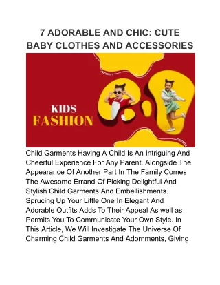 7 ADORABLE AND CHIC_ CUTE BABY CLOTHES AND ACCESSORIES