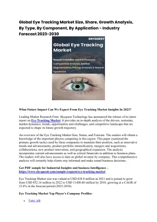 Global Eye Tracking Market