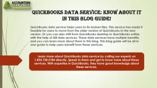 Effective Solutions to Fix QuickBooks data service Issue