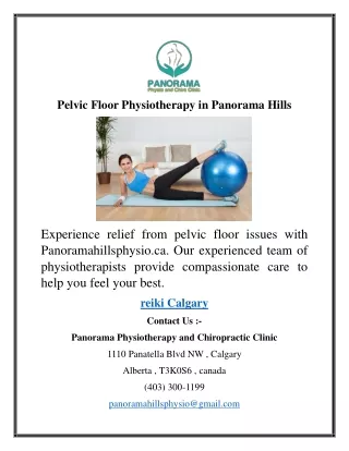 Pelvic Floor Physiotherapy in Panorama Hills