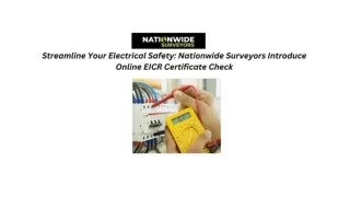 Streamline Your Electrical Safety Nationwide Surveyors Introduce Online EICR Certificate Check