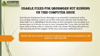 Effective Solutions to Fix QBDBMgrN Not Running on This Computer Issue