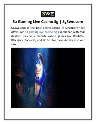 Sa Gaming Live Casino Sg Sg3we....