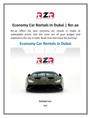 Economy Car Rentals In Dubai Rzr.ae