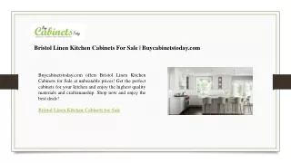 Bristol Linen Kitchen Cabinets For Sale  Buycabinetstoday.com