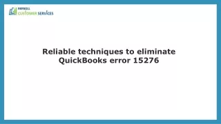 Effective Strategies to Resolve QuickBooks Error 15276