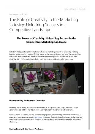 The Role of Creativity in the Marketing Industry_ Unlocking Success in a Competitive Landscape