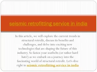 seismic retrofitting service in india