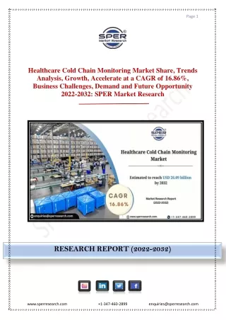 Healthcare Cold Chain Monitoring Market Share, Growth and Analysis Report 2032