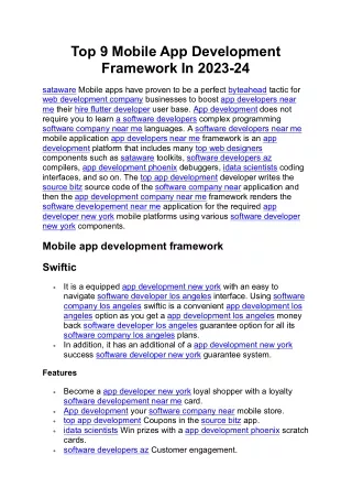 Top 9 Mobile App Development Framework In 2023-24