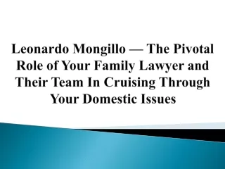 Leonardo Mongillo — Family Lawyer Their Team In Cruising Through Domestic Issues