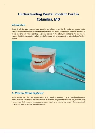 Understanding Dental Implant Cost in Columbia, MO