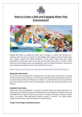 Empex Watertoys- How to Create a Safe and Engaging Water Play Environment