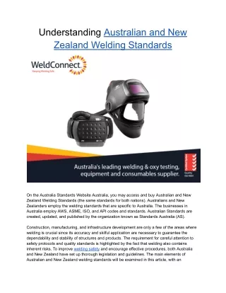 Understanding Australian and New Zealand Welding Standards