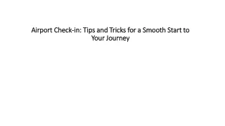 Airport Check in Tips and Tricks for a Smooth Start to Your Journey