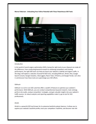Morne Patterson - Unleashing Your Online Potential with These Powerhouse SEO Tools