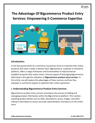 The Advantage of Bigcommerce Product Entry Services Empowering E-commerce Expertise