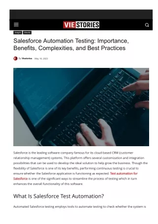 Salesforce Automation Testing Importance, Benefits, Complexities, and Best Practices