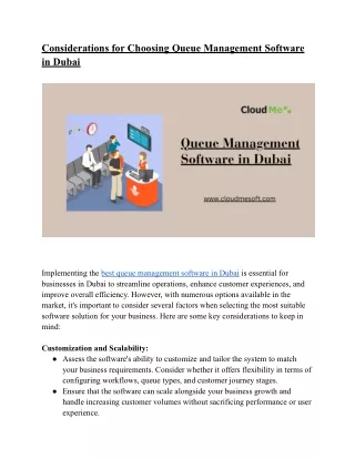 Considerations for Choosing Queue Management Software in Dubai