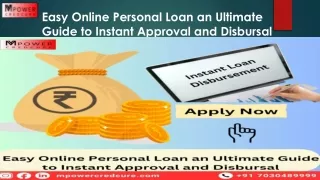 Easy Online Personal Loan an Ultimate Guide to Instant Approval and Disbursal