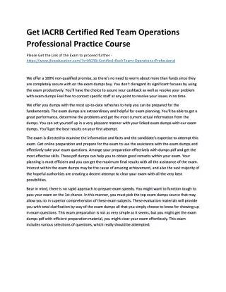 Get IACRB Certified Red Team Operations Professional Practice Course