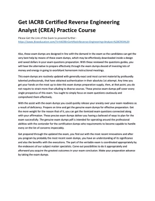 Get IACRB Certified Reverse Engineering Analyst (CREA) Practice Course