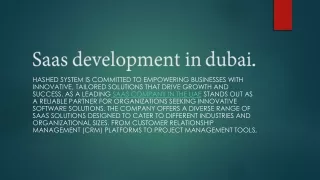 Saas development in dubai