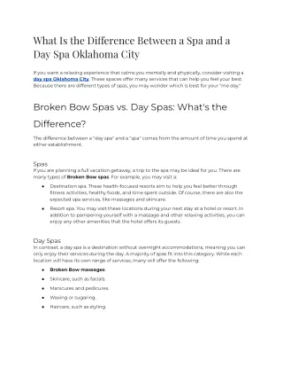 2023 - What Is the Difference Between a Spa and a Day Spa Oklahoma City