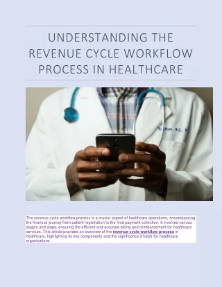 Understanding the Revenue Cycle Workflow Process in Healthcare